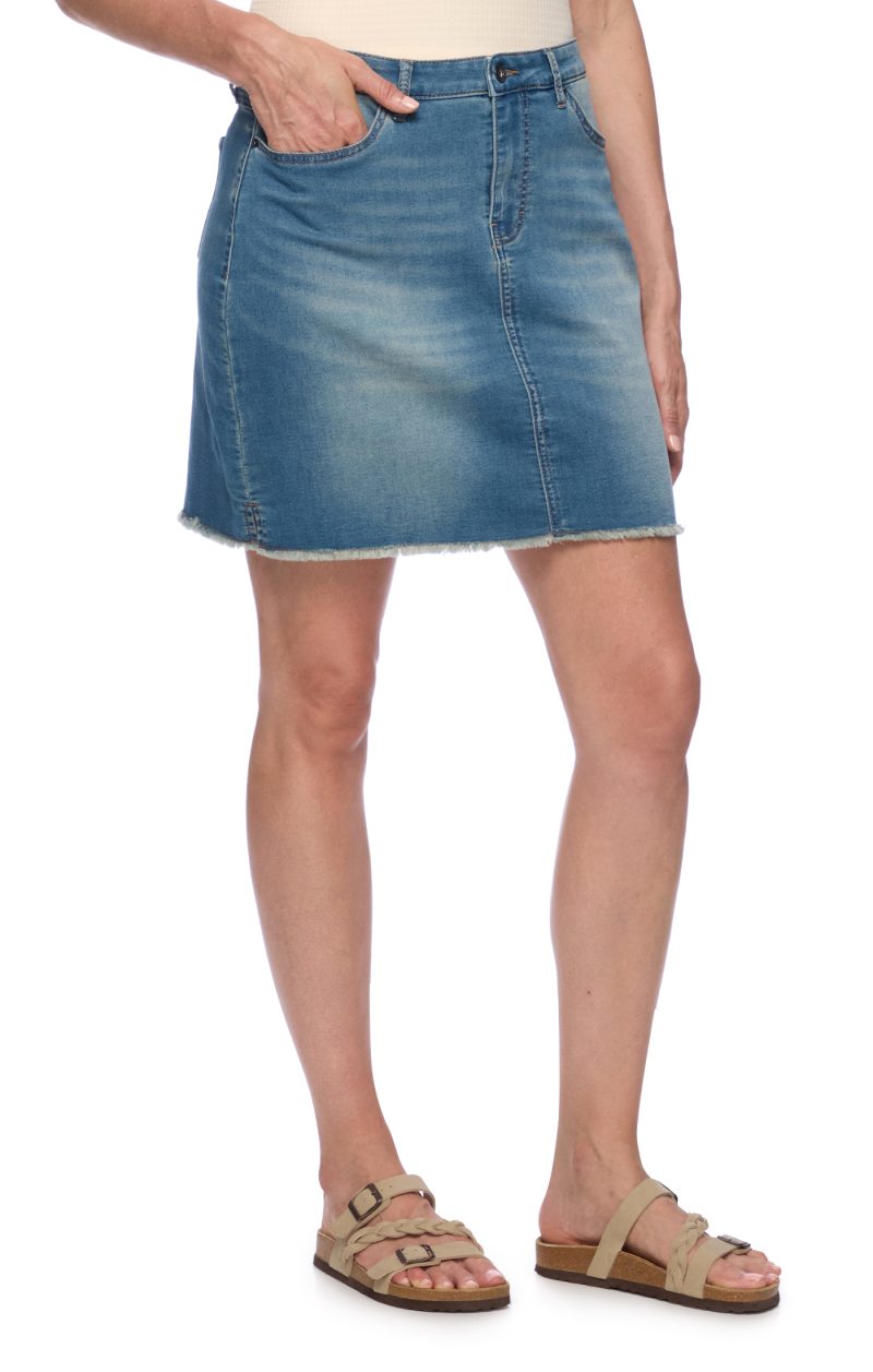 MIA KNIT DENIM MINI SKIRT