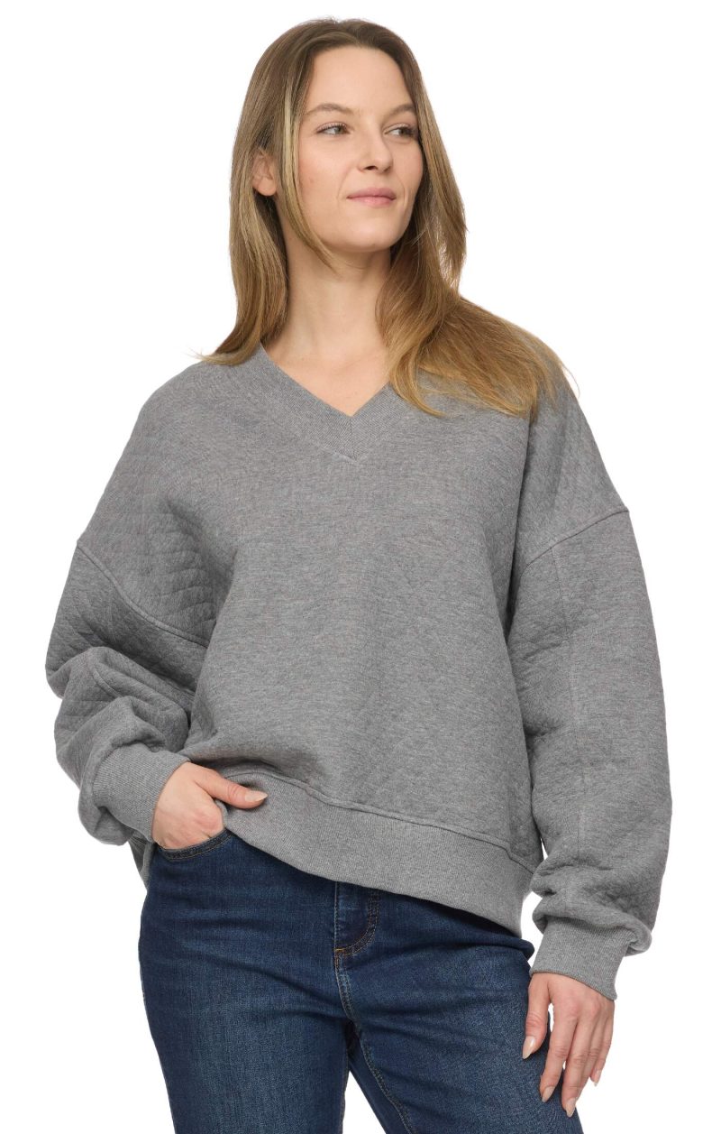 Threadgrit® Abigail Quilted V-Neck Pullover - Image 2
