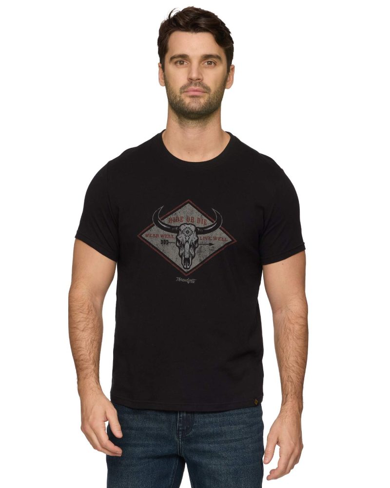 Threadgrit® Ride or Die Bull Skull Tee