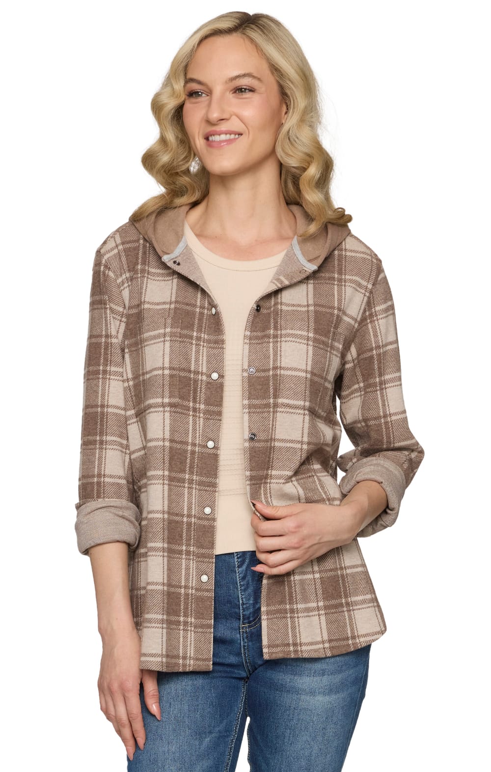 Threadgrit® Ashley Knit Flannel Hoodie
