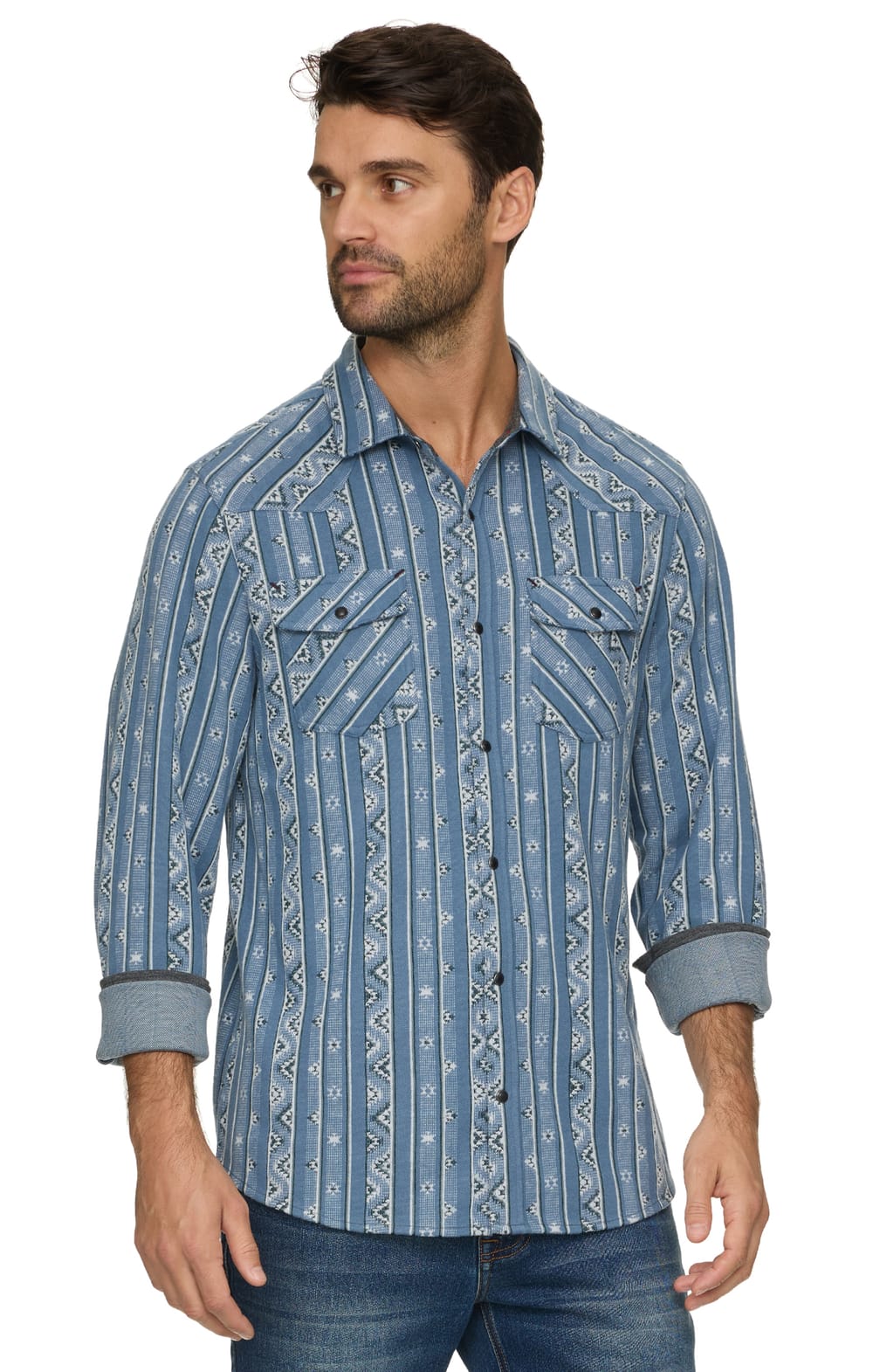 Threadgrit® Sebastian Western Knit Flannel Shirt